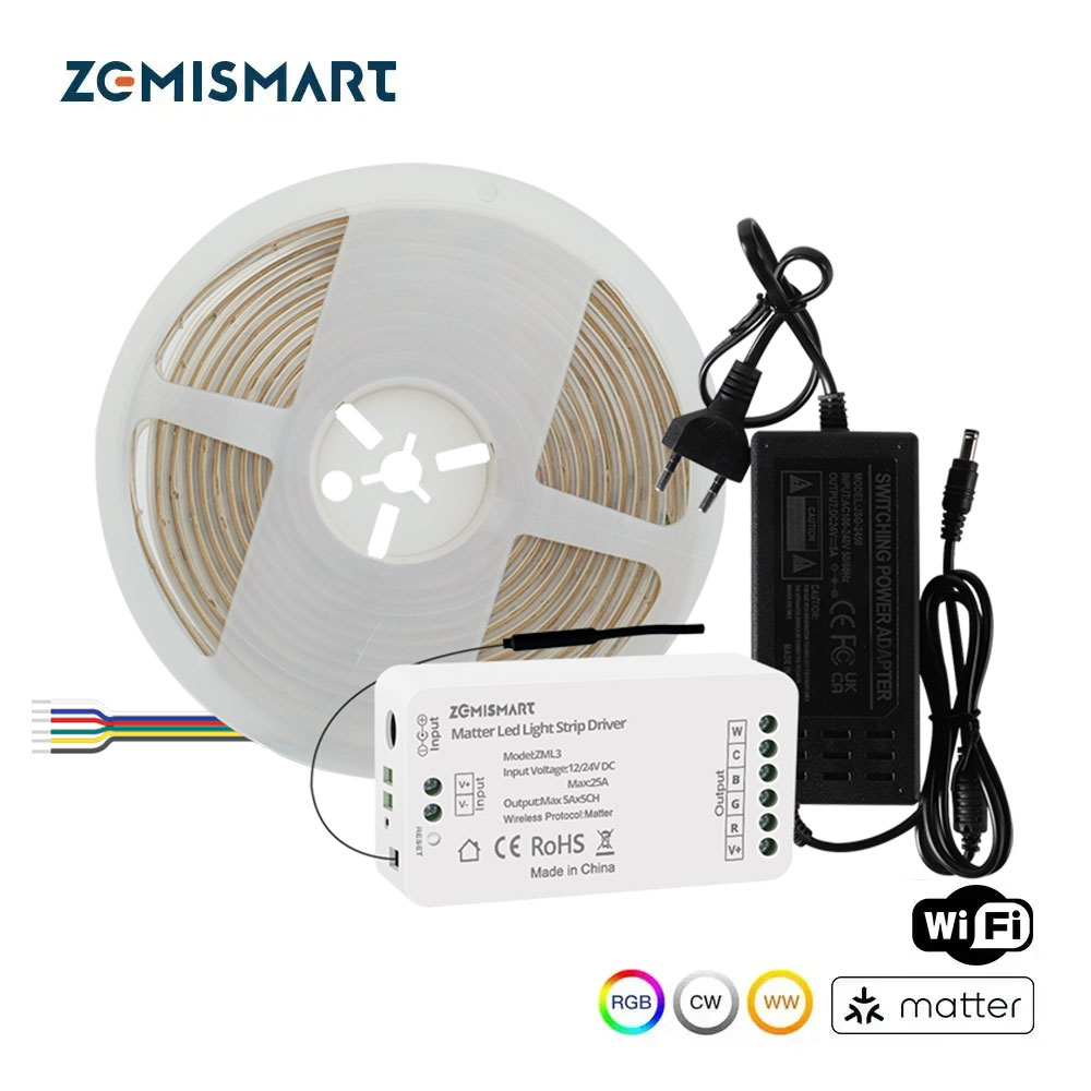 Smart Home Group - Zemismart-Bande lumineuse LED COB, RGBCW, IP65
