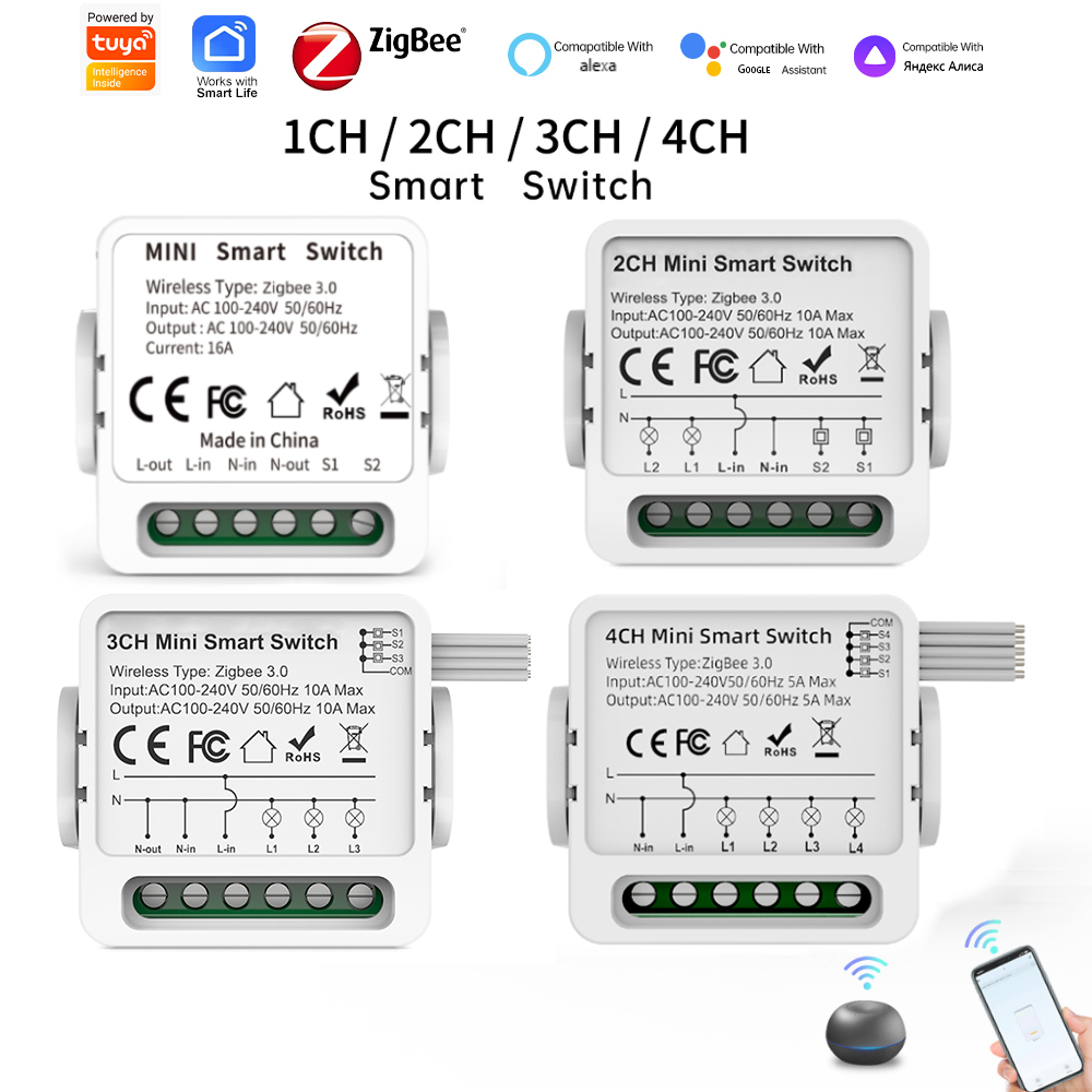 Smart Home Zigbee 3.0 - Interrupteur intelligent Tuya Zigbee 3.0 1/2/3/4