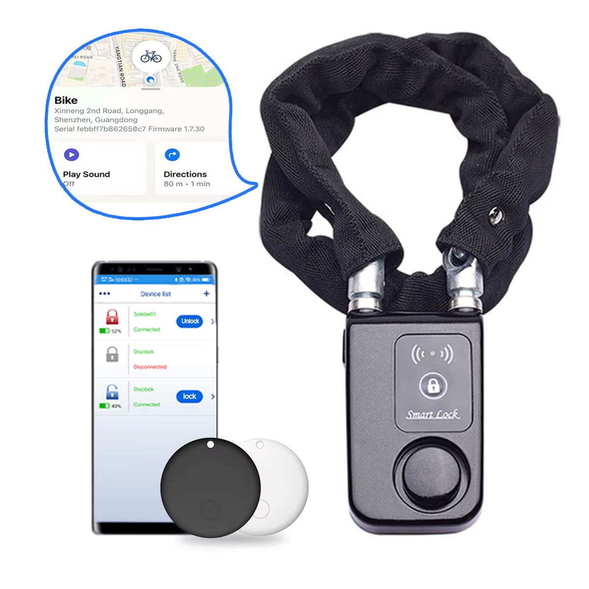 Smart Home Group - Antivol de chaîne de vélo 110