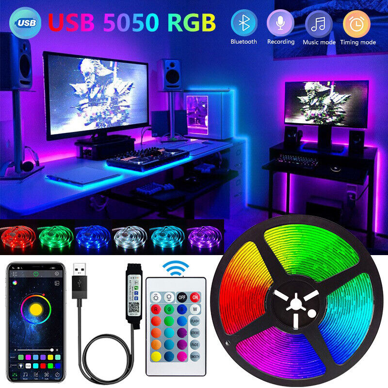 Smart Home Decor - Bande lumineuse LED Bluetooth 5050, télécommande