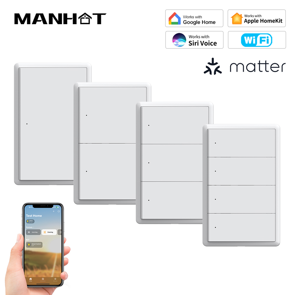Smart Home Kits - Interrupteur intelligent WiFi MANHOT Homekit sans