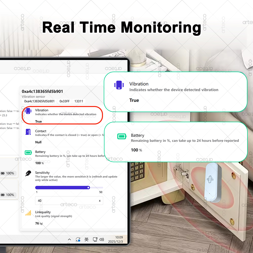 Capteur de vibrations intellig - Smart Home Zigbee 3.0 avis et prix